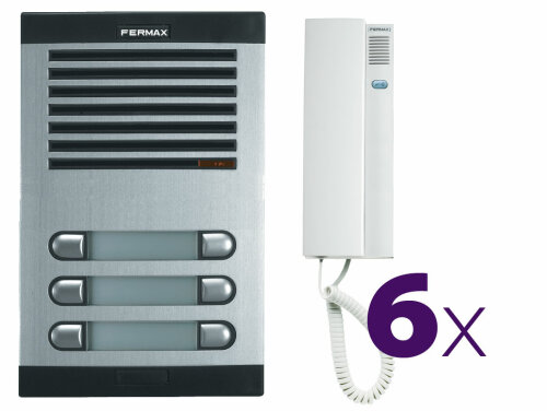 Fermax 4+n Classic audio kit pro 6 účastníků s telefony CityMax, bez el. otvírače